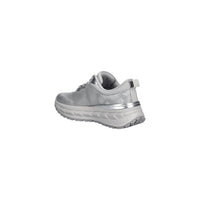 Silver Polyester Chunky Sneakers