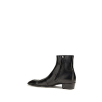 Black Calf Leather Bos Taurus Ankle Boots