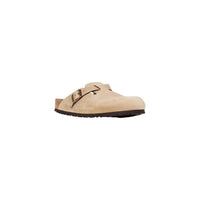 Beige Leather Clogs