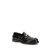 Black Calf Leather Bos Taurus Slip-On Loafers