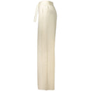 Beige Lyocell Women Trouser