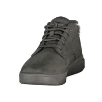 Black Polyester Mens Sneaker