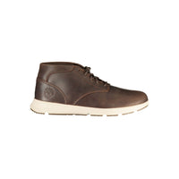 Brown Polyurethane Men Sneakers