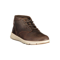 Brown Polyurethane Men Sneakers
