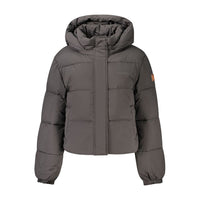 Black Polyester Full-Length Jacket