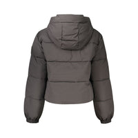 Black Polyester Full-Length Jacket