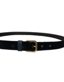 Dark Blue Velvet Gold Tone Metal Buckle Belt