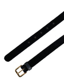 Dark Blue Velvet Gold Tone Metal Buckle Belt