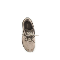 Beige Suede Leather Athletic Sneakers