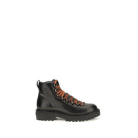 Black Calf Leather Bos Taurus Lace-Up Boots