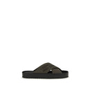 Bicolor Polyester Flat Sandals