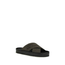 Bicolor Polyester Flat Sandals