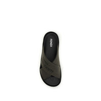 Bicolor Polyester Flat Sandals