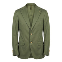 Green Cotton Men Jacket
