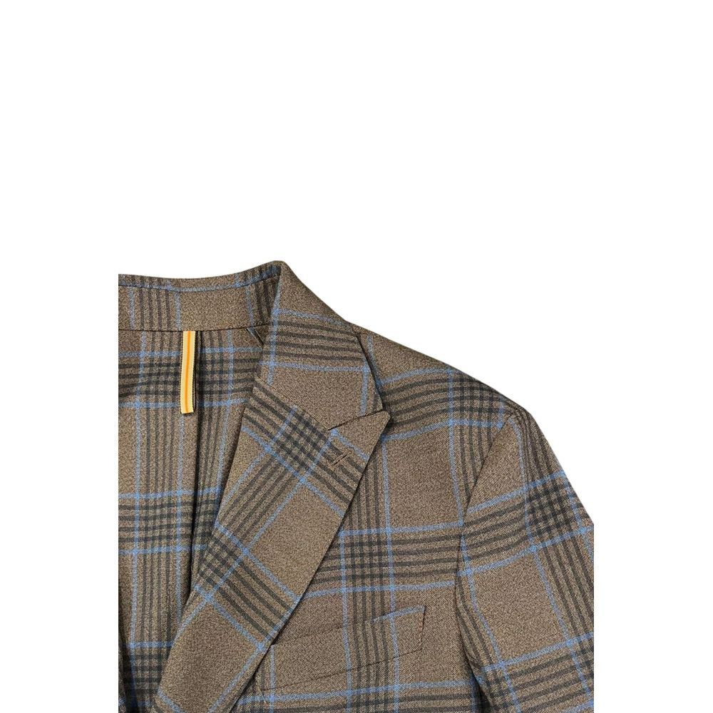 Brown Cotton Men Jacket