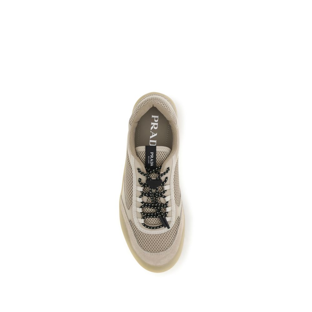 Beige Viscose Athletic Sneakers