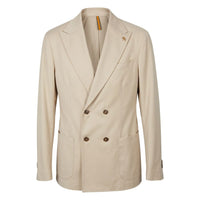 Beige Viscose Men Jacket