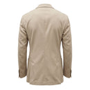 Beige Viscose Men Jacket