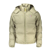 Green Polyester Full-Length Jacket