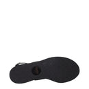 Black Fabric Flat Sandals