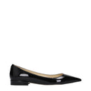 Black Leather Flats