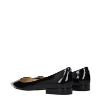 Black Leather Flats