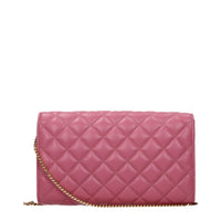 Pink Leather Clutch Bag