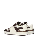 Beige Leather Low Top Sneakers