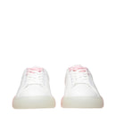 White Leather Low Top Sneakers