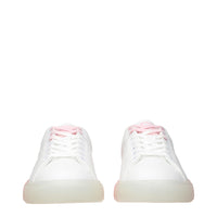 White Leather Low Top Sneakers