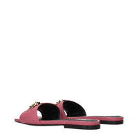 Pink Leather Slippers