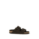 Brown Suede Leather Flat Sandals