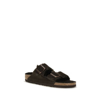 Brown Suede Leather Flat Sandals