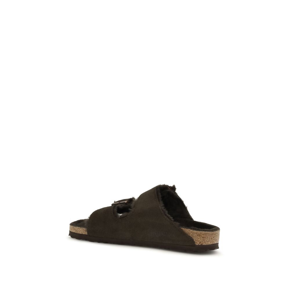 Brown Suede Leather Flat Sandals