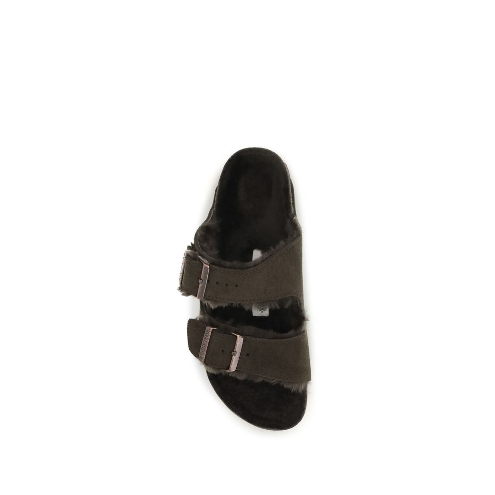 Brown Suede Leather Flat Sandals