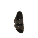 Brown Suede Leather Flat Sandals