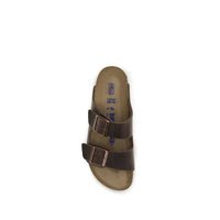 Brown Nubuc Leather Flat Sandals