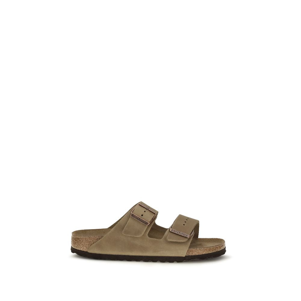 Brown Nubuc Leather Flat Sandals