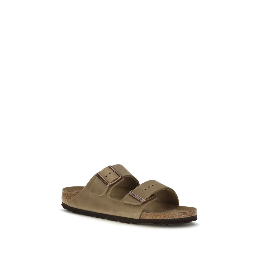Brown Nubuc Leather Flat Sandals