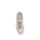 Beige Nubuc Leather Low Top Sneakers