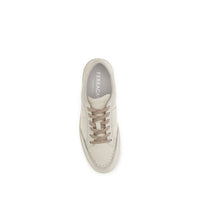 Beige Nubuc Leather Low Top Sneakers
