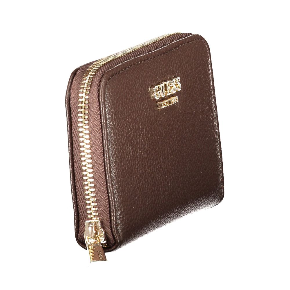 Brown Polyurethane Women's Wallet