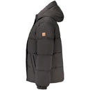 Black Polyester Women Jacket with Removable Hood