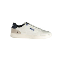 White Polyester Athletic Sneakers
