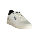 White Polyester Athletic Sneakers