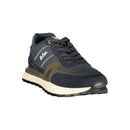 Blue Polyester Athletic Sneakers