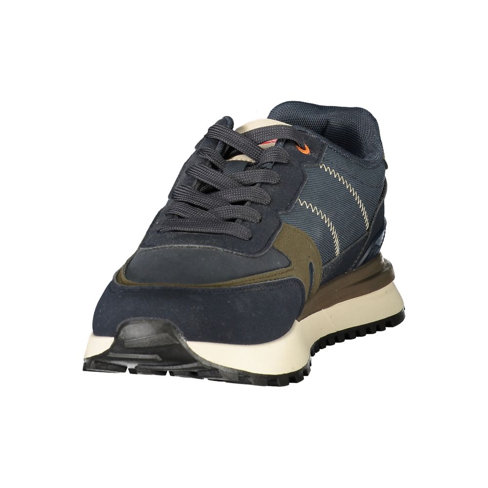 Blue Polyester Athletic Sneakers