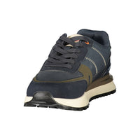 Blue Polyester Athletic Sneakers