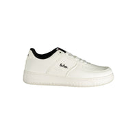 White Polyester Athletic Sneakers