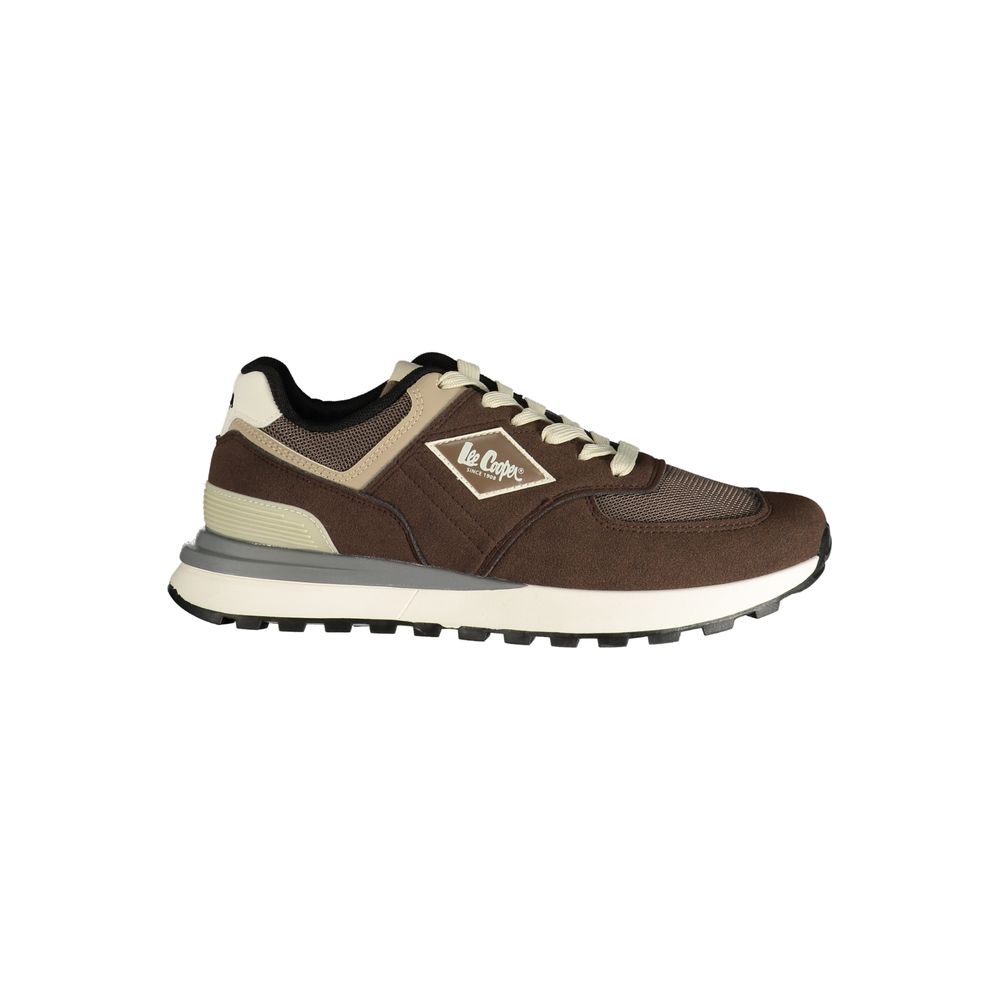 Brown Polyester Athletic Sneakers